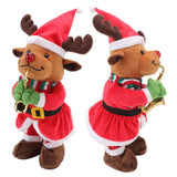 Electric Music Christmas Toy Doll 8 Songs Continuous Play Dancing Singing Glowing Swinging Plush Toy for Kids Adults Christmas Elk