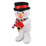 Electric Music Christmas Toy Doll 8 Songs Continuous Play Dancing Singing Glowing Swinging Plush Toy for Kids Adults Christmas Snowman