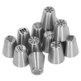 13pcs Christmas Flower Frosting Tips Nozzles Stainless Steel DIY Cake Decorating Tips for Cupcake Decoration - Front View