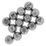 13pcs Christmas Flower Frosting Tips Nozzles Stainless Steel DIY Cake Decorating Tips for Cupcake Decoration - Side View
