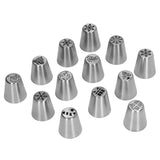 13pcs Christmas Flower Frosting Tips Nozzles Stainless Steel DIY Cake Decorating Tips for Cupcake Decoration - Low Angle