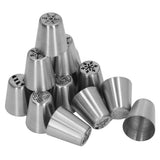 13pcs Christmas Flower Frosting Tips Nozzles Stainless Steel DIY Cake Decorating Tips for Cupcake Decoration - Extra Image