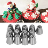 13pcs Christmas Flower Frosting Tips Nozzles Stainless Steel DIY Cake Decorating Tips for Cupcake Decoration - Extra Image