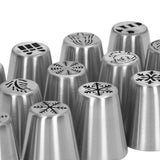 13pcs Christmas Flower Frosting Tips Nozzles Stainless Steel DIY Cake Decorating Tips for Cupcake Decoration - Extra Image