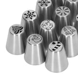 13pcs Christmas Flower Frosting Tips Nozzles Stainless Steel DIY Cake Decorating Tips for Cupcake Decoration - Extra Image