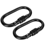 2Pcs Carabiner Alloy Steel O shaped Security Buckle for Hammock Outdoor Climbing Mountaineering - Front View