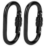 2Pcs Carabiner Alloy Steel O shaped Security Buckle for Hammock Outdoor Climbing Mountaineering - Top-Down View
