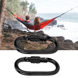 2Pcs Carabiner Alloy Steel O shaped Security Buckle for Hammock Outdoor Climbing Mountaineering