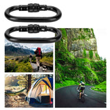 2Pcs Carabiner Alloy Steel O shaped Security Buckle for Hammock Outdoor Climbing Mountaineering