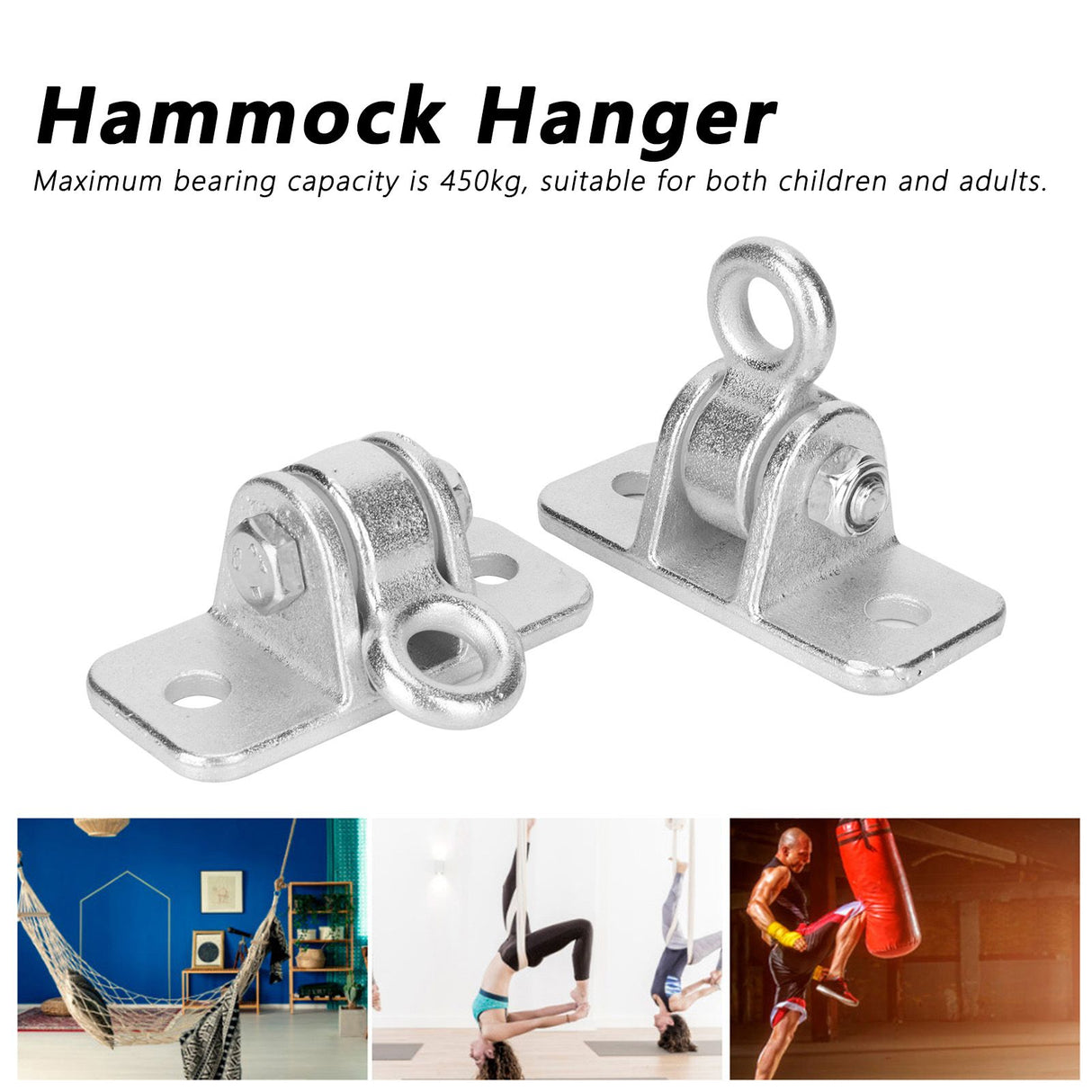 2Set Swing Hanger Iron Suspension Hammock Hanging Chair Hook Fixed Plate Accessories