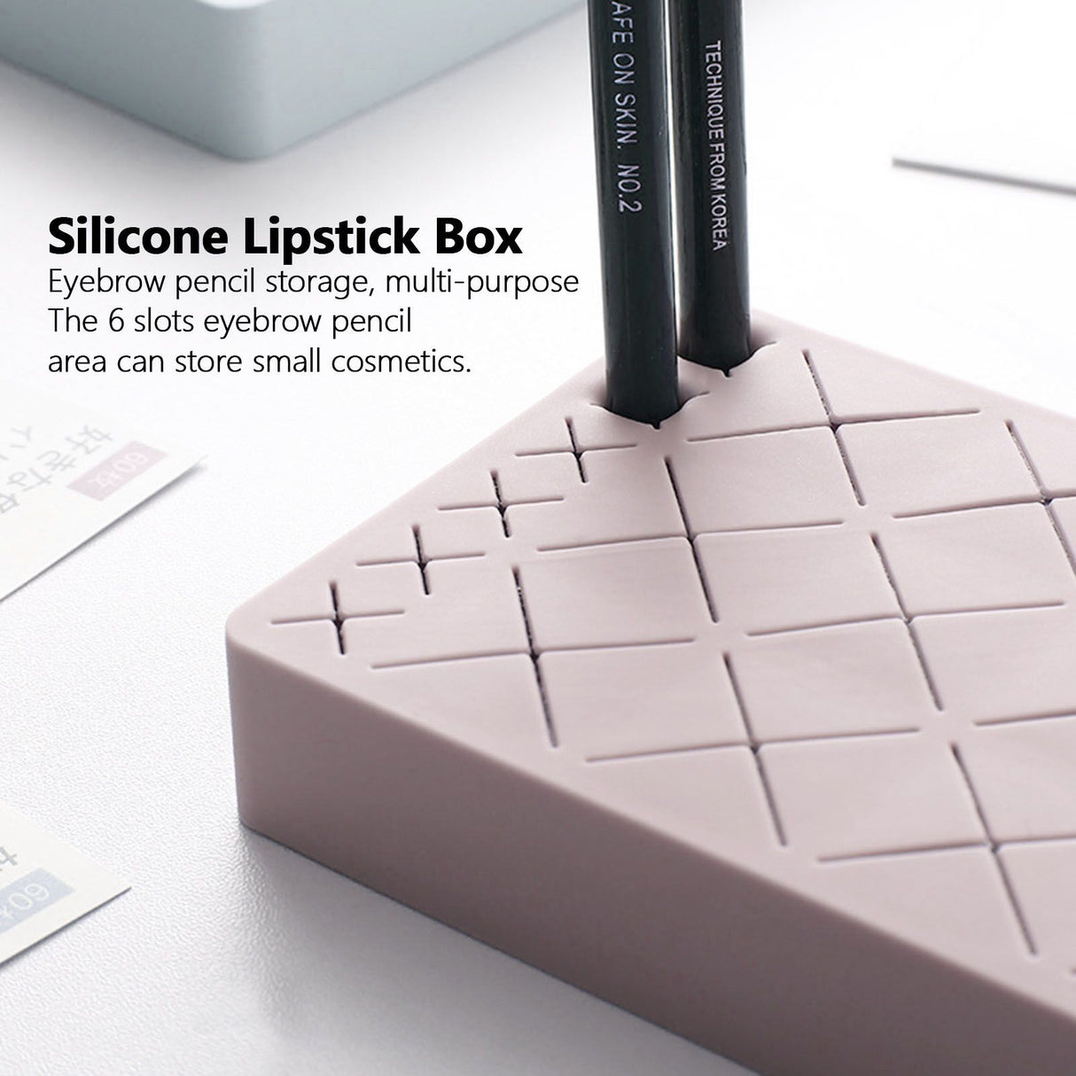 24 Slots Silicone Lipstick Organizer Makeup Cosmetics Holder Storage Box Display StandPink