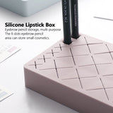 24 Slots Silicone Lipstick Organizer Makeup Cosmetics Holder Storage Box Display StandPink