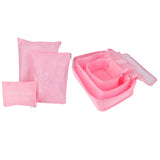 6Pcs/Set Storage Bag Clothing Sorting Bag Luggage Suitcase Packing Organizer for TravellingPink - 45-Degree Angle