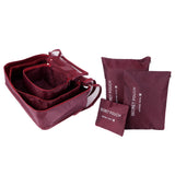 6Pcs/Set Storage Bag Clothing Sorting Bag Luggage Suitcase Packing Organizer for TravellingWine Red