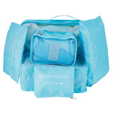 6Pcs/Set Storage Bag Clothing Sorting Bag Luggage Suitcase Packing Organizer for TravellingBlue - Side View