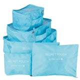 6Pcs/Set Storage Bag Clothing Sorting Bag Luggage Suitcase Packing Organizer for TravellingBlue