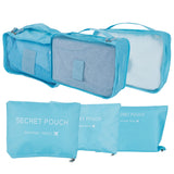 6Pcs/Set Storage Bag Clothing Sorting Bag Luggage Suitcase Packing Organizer for TravellingBlue