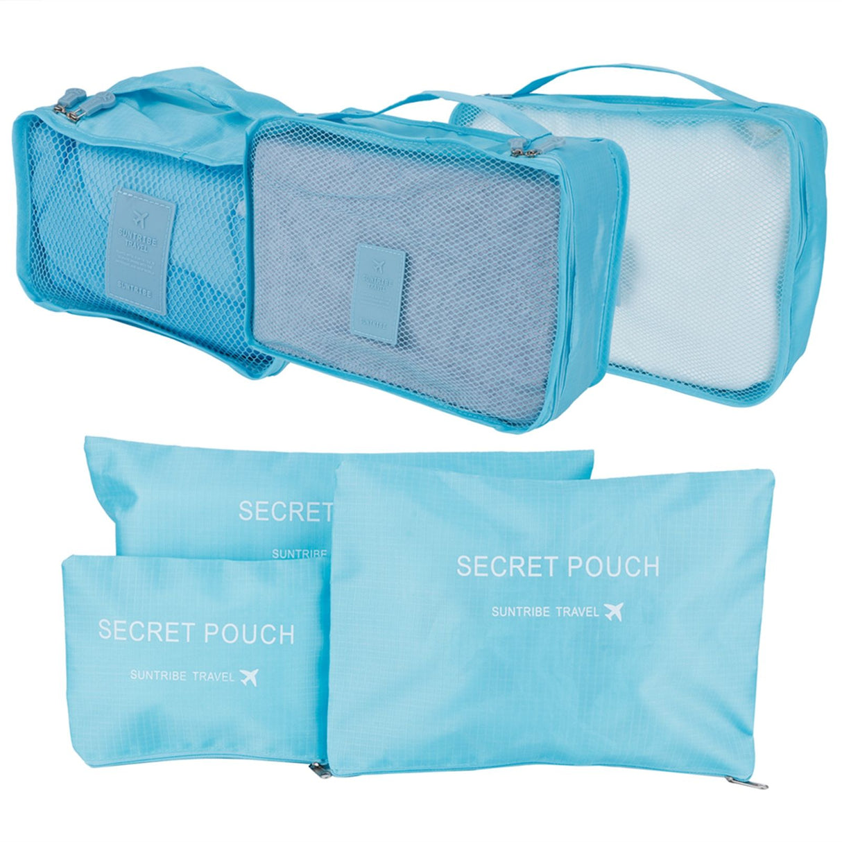 6Pcs/Set Storage Bag Clothing Sorting Bag Luggage Suitcase Packing Organizer for TravellingBlue