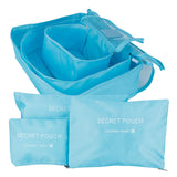 6Pcs/Set Storage Bag Clothing Sorting Bag Luggage Suitcase Packing Organizer for TravellingBlue