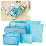6Pcs/Set Storage Bag Clothing Sorting Bag Luggage Suitcase Packing Organizer for TravellingBlue - Extra Image