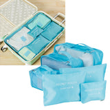6Pcs/Set Storage Bag Clothing Sorting Bag Luggage Suitcase Packing Organizer for TravellingBlue