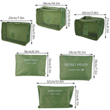 6Pcs/Set Storage Bag Clothing Sorting Bag Luggage Suitcase Packing Organizer for TravellingGreen