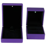 LED Jewelry Display Pendant Necklace Gift Box Ring Case Engagement Wedding SupplyPurple