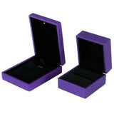 LED Jewelry Display Pendant Necklace Gift Box Ring Case Engagement Wedding SupplyPurple - Rear View