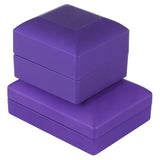 LED Jewelry Display Pendant Necklace Gift Box Ring Case Engagement Wedding SupplyPurple
