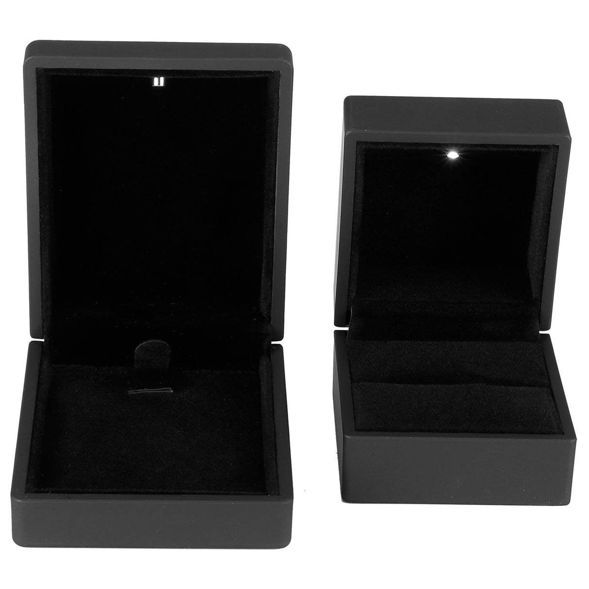 LED Jewelry Display Pendant Necklace Gift Box Ring Case Engagement Wedding SupplyBlack