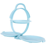 Fruit Tray Portable MultiLayer Folding Plate Modern Living Room Table Fruit Storage Basket(Blue ) - 45-Degree Angle