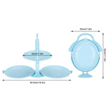 Fruit Tray Portable MultiLayer Folding Plate Modern Living Room Table Fruit Storage Basket(Blue ) - Extra Image