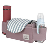 Baby Stroller Hanging Bag Organizer Universal Cup Holder Storage Bag Strollers AccessoryGreen Stripe - Extra Image
