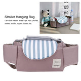 Baby Stroller Hanging Bag Organizer Universal Cup Holder Storage Bag Strollers AccessoryGreen Stripe - Extra Image