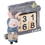 Cartoon Wood House Shaped Calendar Table Calendar for Living Room Crafts Decoration - Side View