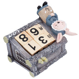 Cartoon Wood House Shaped Calendar Table Calendar for Living Room Crafts Decoration