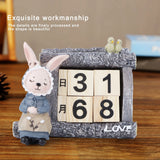 Cartoon Wood House Shaped Calendar Table Calendar for Living Room Crafts Decoration