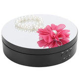 3 Speeds Electric Rotating Display Stand 360 Degree Turntable Jewelry Holder USB ChargingBlack - Close-Up Angle