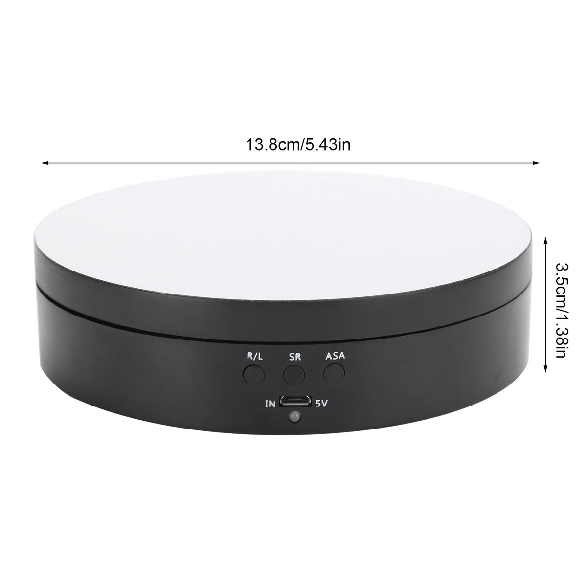 3 Speeds Electric Rotating Display Stand 360 Degree Turntable Jewelry Holder USB ChargingBlack