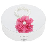 3 Speeds Electric Rotating Display Stand 360 Degree Turntable Jewelry Holder USB ChargingWhite