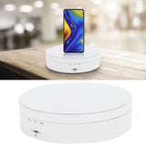 3 Speeds Electric Rotating Display Stand 360 Degree Turntable Jewelry Holder USB ChargingWhite - Extra Image