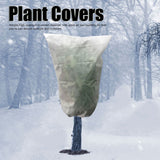 Plant Protection Drawstring Bag Outdoor Winter Reusable Anti Freeze Covers Protector(80x100cm )