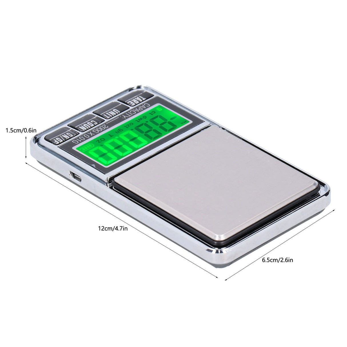 Electronic Jewelry Scale Pocket Digital Carat Scales with Green Backlight LCD Display0.01/200G