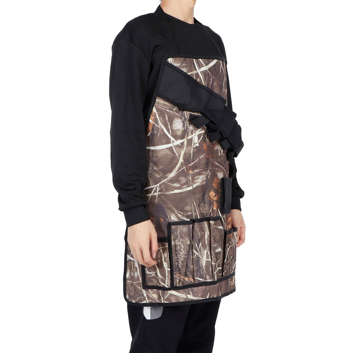 Multi-Pockets Apron 600D Oxford Fabric Camouflage Picnic Barbecue Aprons WaterproofReed Color
