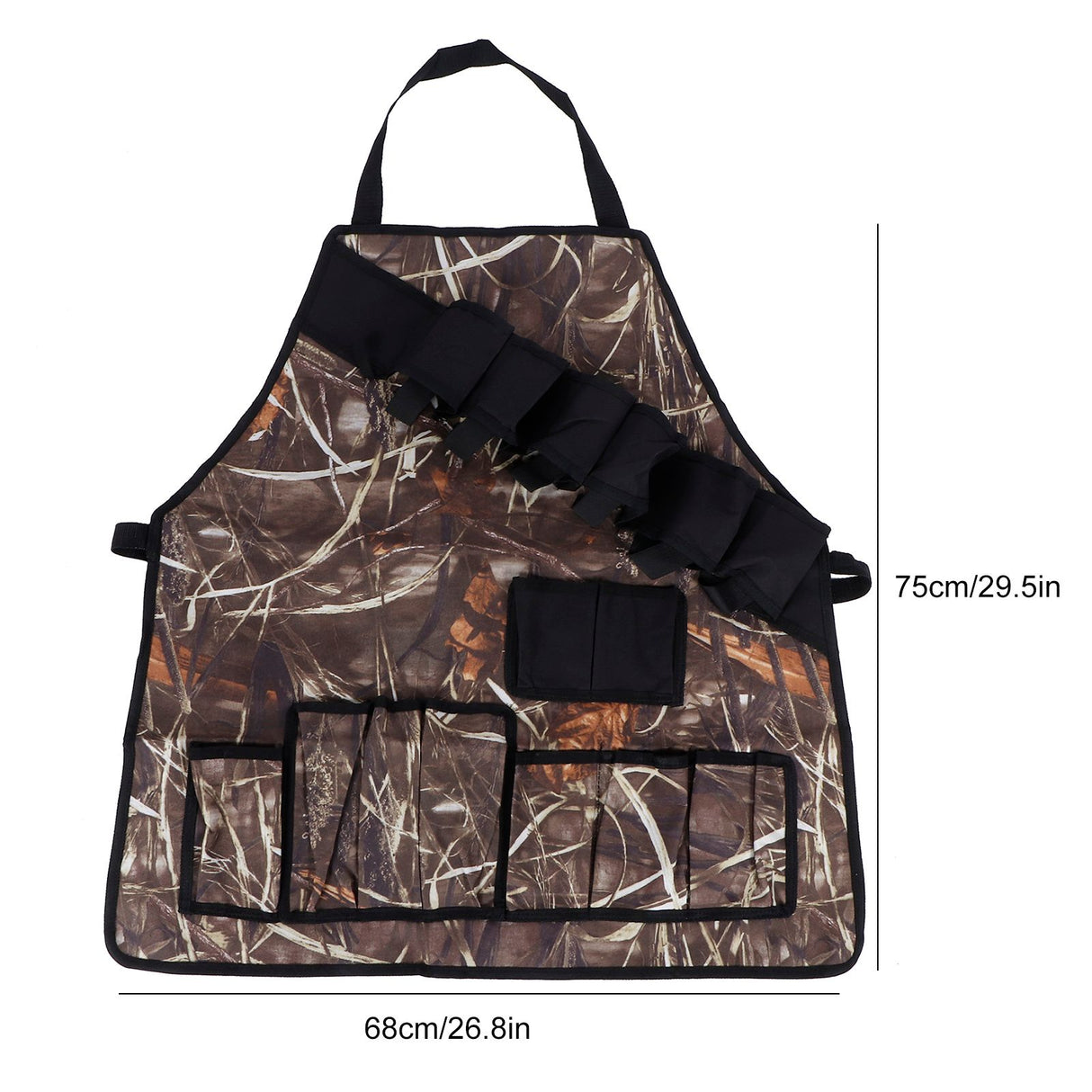 Multi-Pockets Apron 600D Oxford Fabric Camouflage Picnic Barbecue Aprons WaterproofReed Color