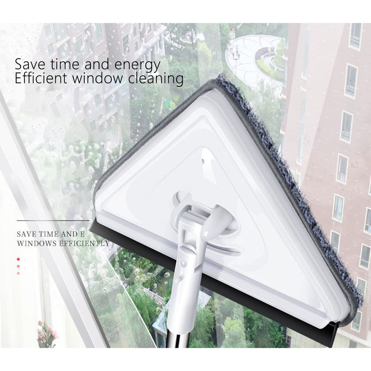 MultiFunctional Window Cleaner Detachable Rod Floor Ceiling Wall Glass Wiper Cleaning Tool