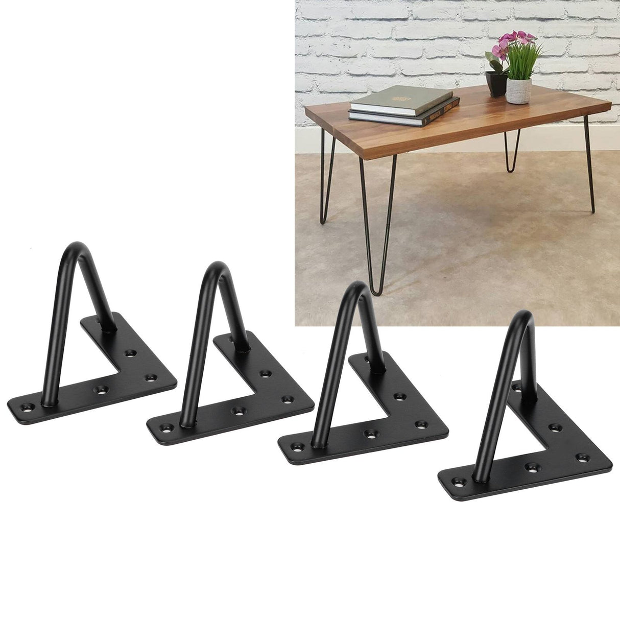4Pcs Wrought Iron Table Leg U-Shaped Desk Support Legs Furniture Hardware AccessoriesS