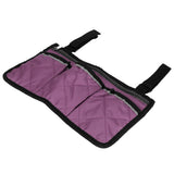 Multifunctional Wheelchair Side Hanging Bag Office Chair Storage Bag Armrest Pouch OrganizerPurple - Front View