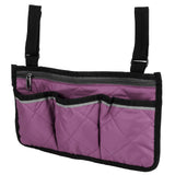Multifunctional Wheelchair Side Hanging Bag Office Chair Storage Bag Armrest Pouch OrganizerPurple - Rear View
