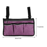 Multifunctional Wheelchair Side Hanging Bag Office Chair Storage Bag Armrest Pouch OrganizerPurple